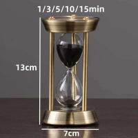 Reloj de Horas de Vidrio Hecho a Mano Retro Europeo Temporizador Clásico de Metal con Arena Creativa Decoración de Escritorio Regalo - details 2
