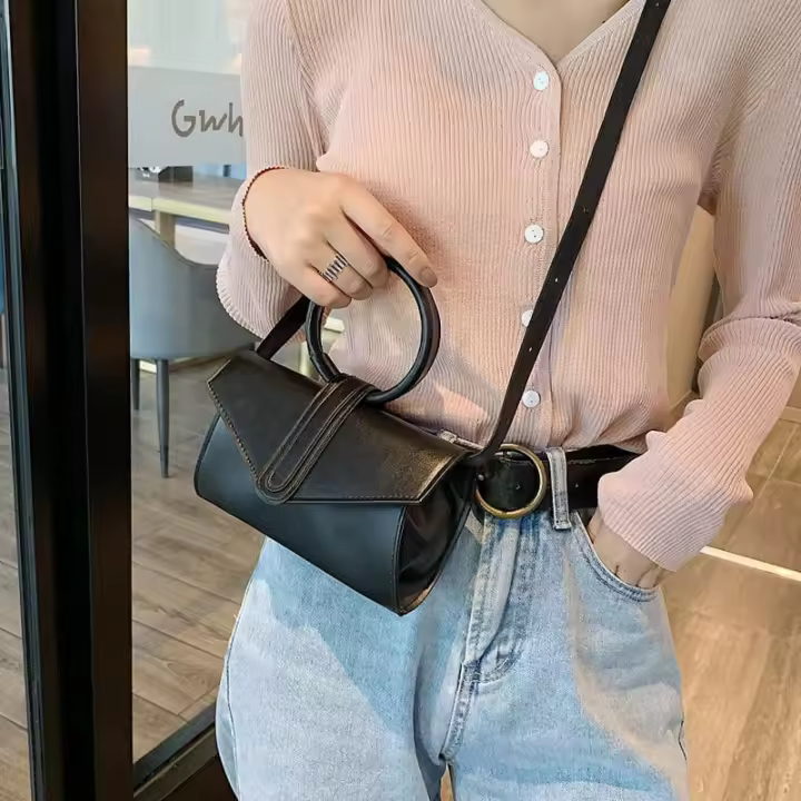 Bolsos nuevos para mujer, Mini bolso de mano portátil de cuero PU informal, bolso de cintura con diseño de pecho, Bolsos de hombro para mujer, bolso cruzado - 1