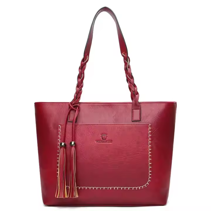 Bolsos de Mano medianos para Mujer, Bolsos de Mano informales, Bandolera Antirobo, Bolso Italiano, Cuero PU ZP - 1