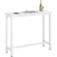 Conjunto de Mesa de Bar y Taburete de Metal Blanco Estructura de 140x40x100 cm para Cocina, Sala de Estar - details 40