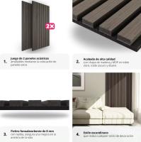 Panel de Pared Aislante de Sonido 2pcs Aparente Madera Gris de Oak Muebles y Organización - details 3