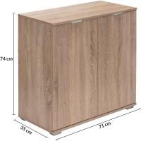 Dormitorio 71x74x35cm Mueble Oficina 2 Puertas Madera Roble Armario Almacenaje - details 2