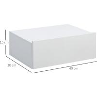 2 Mesitas de Noche Flotantes con 1 Cajón Diseño Montado en la Pared Estilo Moderno para Dormitorio 40x30x15 cm - details 4