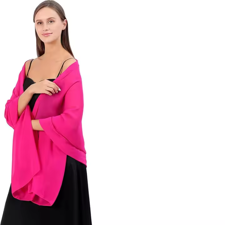 Bufanda de gasa larga para mujer, vestidos de noche fluidos, estola suave y sólida para ocasiones formales, boda - 1