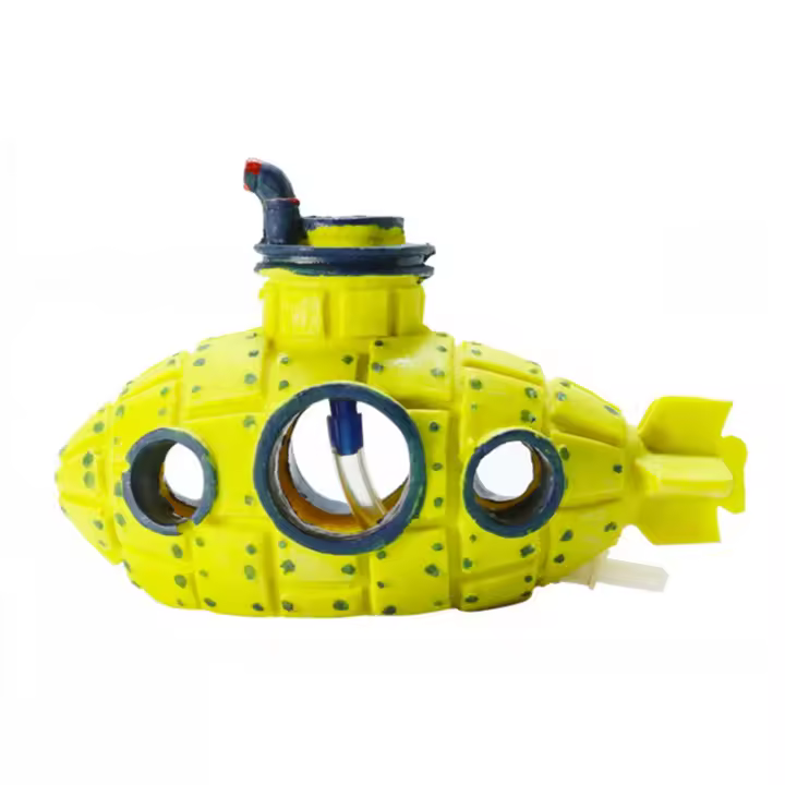 Acuario submarino amarillo, modelo de pez piña de resina de moda para tanques de agua - 1