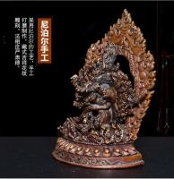 Gran Weide Nepal hecho a mano tibetano tántrico cobre puro antiguo hogar adoración estatua de Buda práctica ornamento - details 1