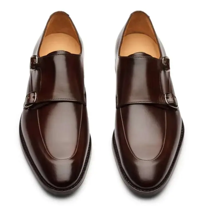 Zapatos con tirantes de monje doble, lujosos zapatos de cuero para ocasiones formales - 1