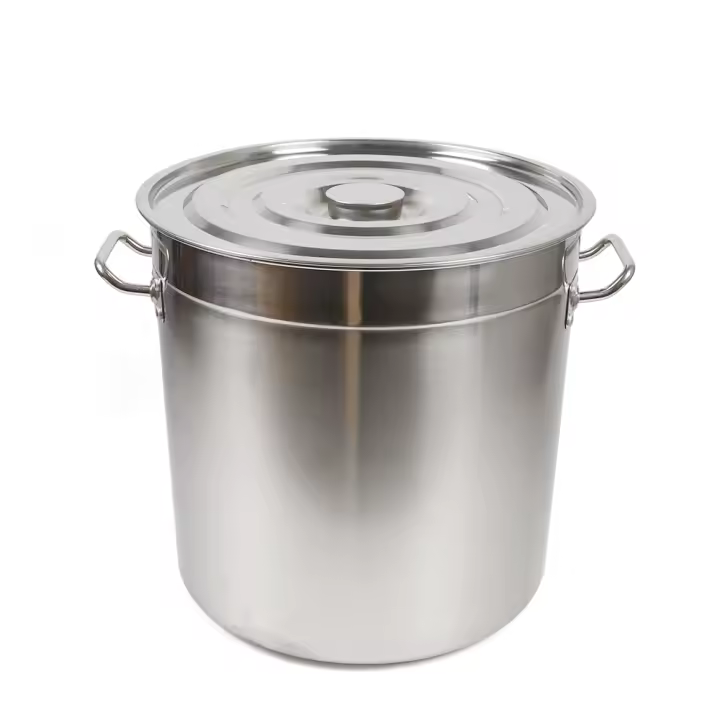 Cacerola de acero inoxidable de 35L, olla de cocina con tapa, olla de sopa, olla de Goulash, olla de Camping - 1