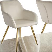Juego de Sillas Tapizadas en Terciopelo, Sillas de Comedor Ergonómicas y Versátiles, Gran Estabilidad y Capacidad de Carga, Sillas Cocina Elegantes - 2 Sillas Crema/Oro - details 54
