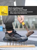 Zapatillas de trabajo con punta de acero a la moda para hombre, zapatos protectores a prueba de perforaciones, botas de seguridad para hombre - details 8