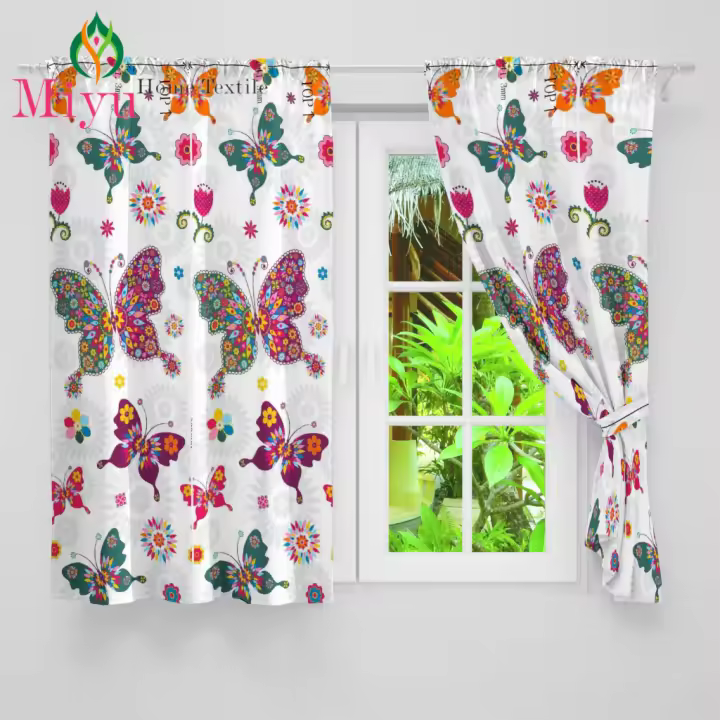 Cortina corta de mariposa para ventana, tamaño medio, 80x140 CM - 1