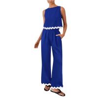 Conjuntos de dos piezas de verano para mujer, tops sin mangas y pantalones largos, trajes casuales para mujer - details 8