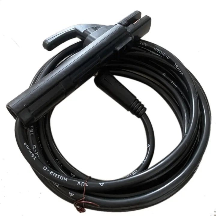 Accesorios de soldadura para soporte de electrodo de soldadura, conector y Cable de plomo, Manual, MMA, soldadura de arco, 10-25mm, 200Amp, 5M - 1