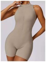 Monos deportivos sin mangas V Back Scrunch Traje de yoga de una pieza con cremallera - details 11
