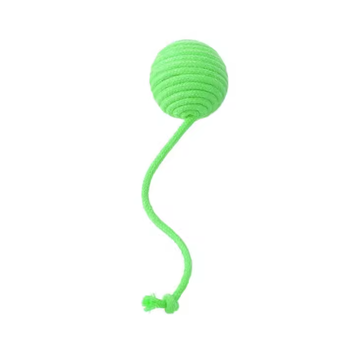 Bola de cuerda de algodón para gato resistente a mordeduras, sonido con cuerda, pelota colorida para gato, juguete interactivo resistente al desgaste para aliviar el aburrimiento - 1
