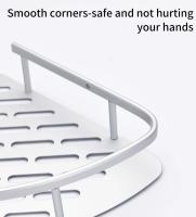 Organizador de Estante de Baño de Esquina Cesta de Pared Plateada sin Taladro - details 1