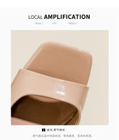 Zapatillas de Moda de Tacón Alto y Estrecho Pisa Fuerte con Estilo Diseño de Cabeza Cuadrada y Dedo Abreto Desgaste Elegante - details 2
