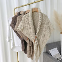 Capa de Poncho frontal abierta para mujer, bufanda de invierno, chal, capa de Poncho - details 3