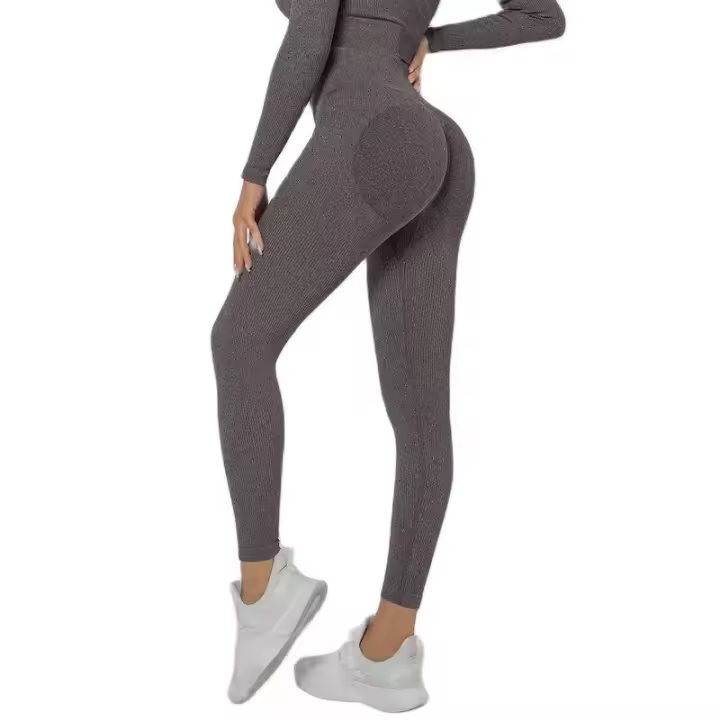 Pantalones de yoga deportivos de cintura alta para gimnasio, mallas sin costuras para mujer - 1
