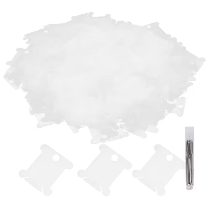 Bobinas de hilo dental de plástico transparente, placa de bobinado de punto de cruz, herramientas de bordado, 300 piezas - 1