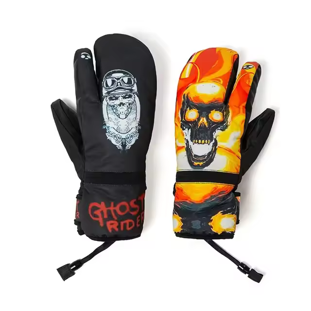 Guantes de esquí de dibujos animados para mujer, manoplas de lana para la nieve, impermeables, cálidas, equipo de Snowboard para marido, invierno, 2025 - 1