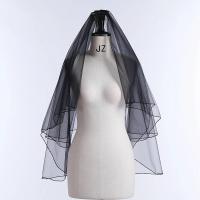 Velos de boda al por mayor, velos de novia negros con peine, estilo Simple, velo de boda de fiesta de hilo suave negro de alta calidad - details 4