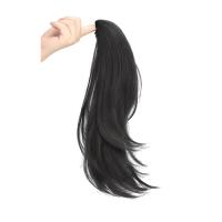 Extensión de cabello sintético con cola de caballo recta ligeramente levantada de 12/16 pulgadas, peluca con cola de caballo con Clip, peluca de cola de caballo en capas dulces - details 9