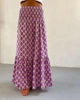 Faldas de moda para mujer, novedad de verano, primavera, informal, combina con todo, holgada, con cintura elástica, estampado ral, falda bohemia de estilo etnico - details 4