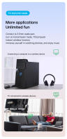 Transmisor y receptor estéreo con Bluetooth 5,4, 2 en 1, 3,5mm, AUX, adaptador inalámbrico de Audio para avión, micrófono para TV, PC, auriculares, coche y avión - details 13