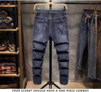 2025 nuevos pantalones vaqueros de cintura elástica para hombres de pierna recta primavera otoño cordón verano delgado suaviza tu silueta pantalones largos - details 6