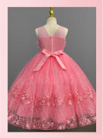 Vestido de Princesa Formal para Niña, con Flores, Largo y Abullonado, para Presentadora, Espectáculo de Piano, Ropa Infantil - details 13