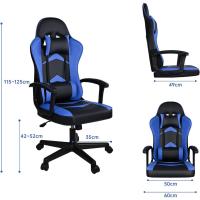 Reclinable con Cojín Lumbar y Cervical |   Respaldo Alto Acolchado |   Altura ajustable |   Ruedas Giratorias 360 °   y Reposabrazos |   Ideal Ordenador, Oficina, Videojuego o Escritorio - details 38