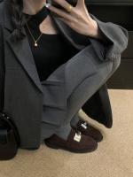 Mocasines perezosos con bloqueo de metal de un pedal, nuevos zapatos de cuero pequeños con plataforma de cabeza redonda de estilo británico - details 15