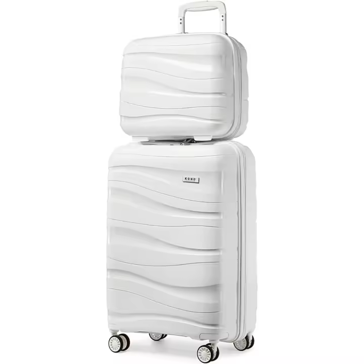 Maleta Ligera de Viaje Equipaje Portátil Pequeño con Cerradura TSA Resistente 55x40x20cm, 39L (Blanco) Deportes y Al Aire Libre - 1
