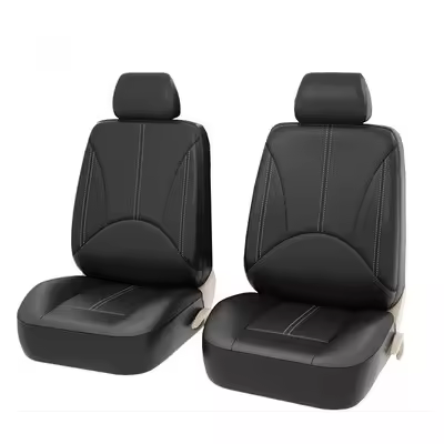 Funda Universal de cuero PU para vehículo, cojín Protector de asiento de 5 plazas para la mayoría de coches, camiones, SUV, cuatro estaciones - 1