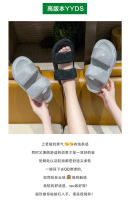 Zapatillas de mujer de suela gruesa de alta gama para uso al aire libre, nuevo estilo de verano con diamantes de imitación, plataforma completa - details 0