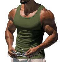 Un chaleco informal y transpirable de color liso para el entrenamiento físico de verano de los hombres en Europa y Estados Unidos en 2025. - details 18