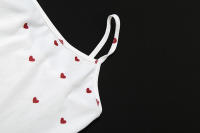 BUNO-Conjunto de 2 piezas con estampado de corazón cómodo de Nibber para mujer, cuello cuadrado, sin mangas, Crop Tops + Shorts elásticos, trajes de moda para niñas dulces - details 12