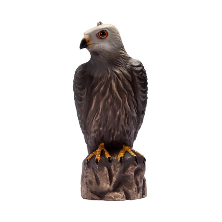 Estatua de águila de jardín realista y divertida, señuelo de pájaros realista y resistente, artesanías de resina de halcón, estatua de halcón impermeable, decoración para el hogar y el jardín - 1