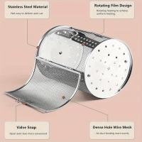 Cesta Giratoria 360° para Asar y Freír con Parrilla de Barbacoa Acero Inoxidable, Puerta Móvil con Cepillo y Espátula - details 1
