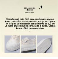 Nuevos Zapatos Blancos Transpirables, Versátiles Zapatos Casuales Delgados De Encaje De Suela Gruesa - details 2