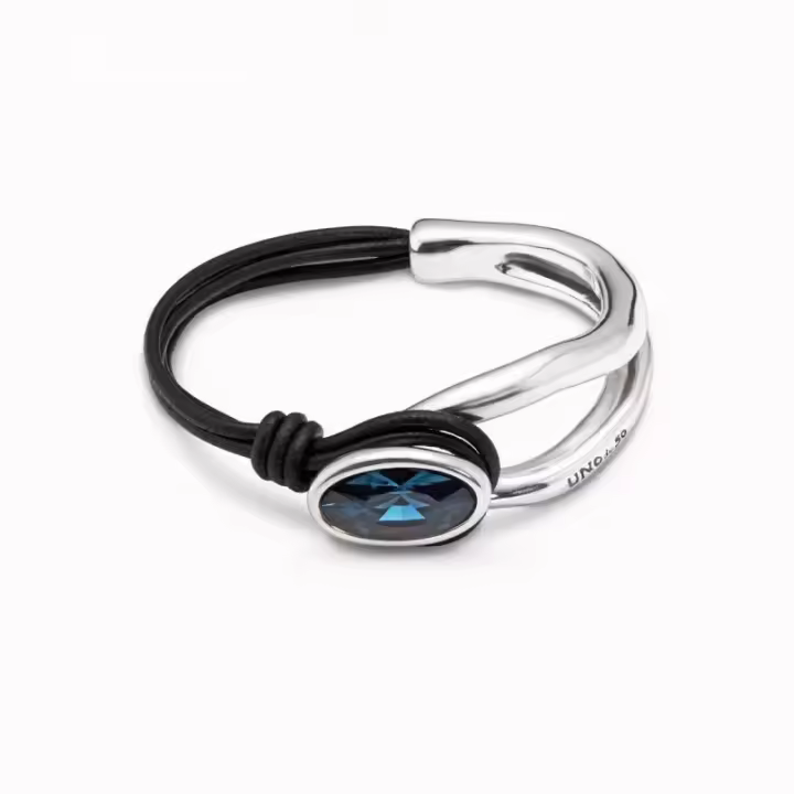 UNOde50-Joyería de la suerte hecha a mano, pulsera de cuero y cristal con diseño exclusivo para mujer - 1