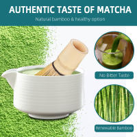 Juego de Té Matcha de Cerámica 4 Piezas: Soporte de Basto, Bol de Té, Molinillo, Cepillos - details 1