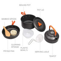 Juego de Olla de Camping de Aluminio Portátil No Pegajosa para Exteriores Funda de Olla para Senderismo Barbacoa Picnic - details 2