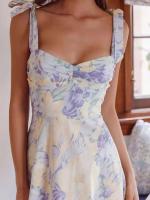 Vestido largo bohemio de verano con tirantes finos, estampado floral, para mujer - details 5