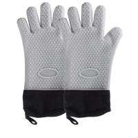 Suministros de Bar de cocina, guantes de horno de doble capa, guantes flexibles antiescaldantes para hornear, manoplas de horno de silicona resistentes al calor para cocinar - details 14