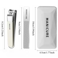 Juego de cortaúñas con lima de uñas, cortador de uñas de acero inoxidable, cortaúñas portátil, Kit de manicura y pedicura, juego profesional de 2 uds. - details 2