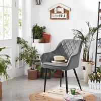 Silla de Comedor de Terciopelo Silla de Cocina con Respaldar Carga Máx. 120 kg Patas de Metal - details 29