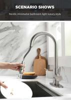 Grifo de cocina extraíble para fregadero de superficie negra G1/2, grifo de un solo orificio - details 7