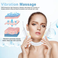 Masajeador eléctrico para dar forma a la cara en V, mascarilla para la barbilla, dispositivo de elevación facial ajustable para papada, masajeador facial de fototerapia rojo y azul, 6 modos - details 6